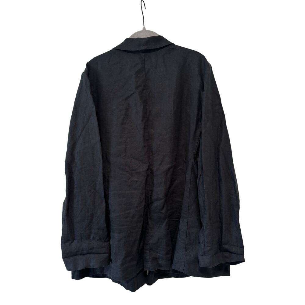J. Jill Linen Blazer Women’s XL Black Open Front One Button Lightweight Jacket - Picture 8 of 10
